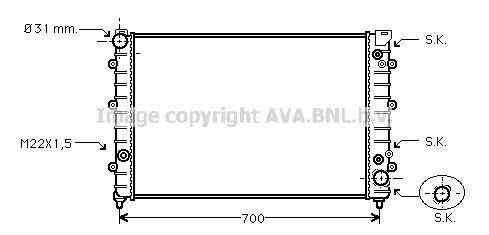 Radiateur moteur (Radiateur de refroidissement) AVA Deutschland GmbH ref. AI2127