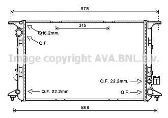 Radiateur moteur (Radiateur de refroidissement) AVA Deutschland GmbH ref. AI2365