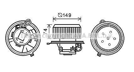 Pulseur d'air habitacle (Ventilateur habitacle) AVA Deutschland GmbH ref. AL8138