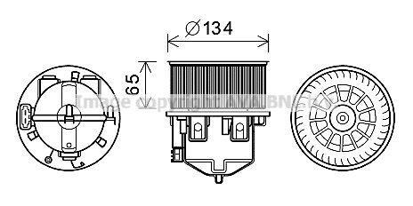 Pulseur d'air habitacle (Ventilateur habitacle) AVA Deutschland GmbH ref. AU8222