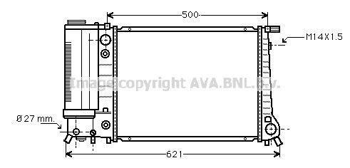 Radiateur moteur (Radiateur de refroidissement) AVA Deutschland GmbH ref. BW2084