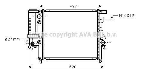 Radiateur moteur (Radiateur de refroidissement) AVA Deutschland GmbH ref. BW2137