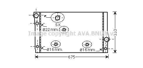 Radiateur moteur (Radiateur de refroidissement) AVA Deutschland GmbH ref. BW2354