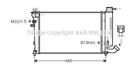 Radiateur moteur (Radiateur de refroidissement) AVA Deutschland GmbH CN2108