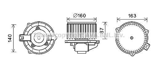 Moteur électrique, pulseur d'air habitacle AVA Deutschland GmbH CT8051