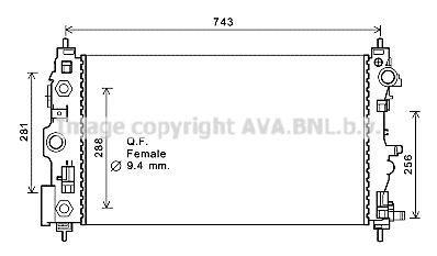 Radiateur moteur (Radiateur de refroidissement) AVA Deutschland GmbH ref. CT2046