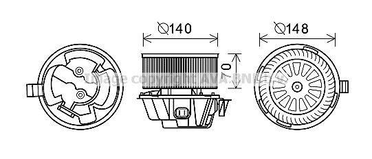 Ventilador habitáculo AVA Deutschland GmbH ref. DA8012