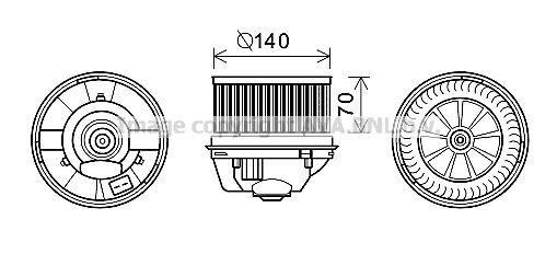 Pulseur d'air habitacle (Ventilateur habitacle) AVA Deutschland GmbH ref. FD8496