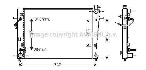 Radiateur moteur (Radiateur de refroidissement) AVA Deutschland GmbH ref. HY2247