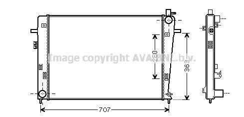 Radiateur moteur (Radiateur de refroidissement) AVA Deutschland GmbH ref. HY2328