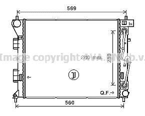 Radiateur moteur (Radiateur de refroidissement) AVA Deutschland GmbH ref. HY2351