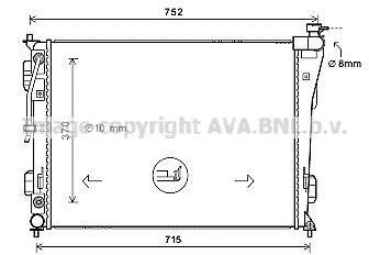 Radiateur moteur (Radiateur de refroidissement) AVA Deutschland GmbH ref. HY2423