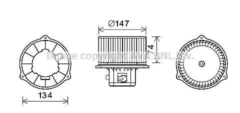 Pulseur d'air habitacle (Ventilateur habitacle) AVA Deutschland GmbH ref. HY8354