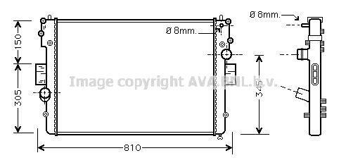 Radiateur moteur (Radiateur de refroidissement) AVA Deutschland GmbH ref. IVA2057
