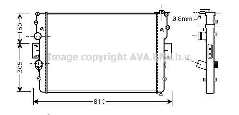 Radiateur moteur (Radiateur de refroidissement) AVA Deutschland GmbH ref. IVA2087