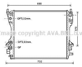 Radiateur moteur (Radiateur de refroidissement) AVA Deutschland GmbH ref. JR2049