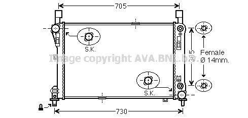 Radiateur moteur (Radiateur de refroidissement) AVA Deutschland GmbH MS2478