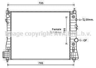 Radiateur moteur (Radiateur de refroidissement) AVA Deutschland GmbH ref. OL2655