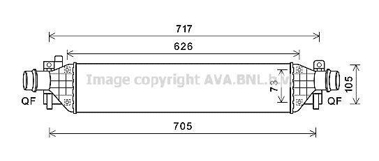 Intercooler, échangeur (Refroidisseur d'air) AVA Deutschland GmbH ref. OLA4650