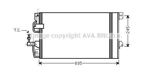 Condenseur, climatisation (Radiateur de climatisation) AVA Deutschland GmbH ref. OLA5390D
