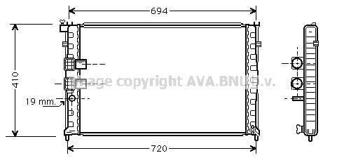 Radiateur moteur (Radiateur de refroidissement) AVA Deutschland GmbH ref. PE2178