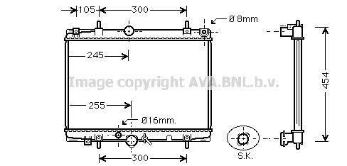 Radiateur moteur (Radiateur de refroidissement) AVA Deutschland GmbH ref. PEA2213
