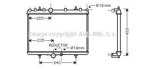 Radiateur moteur (Radiateur de refroidissement) AVA Deutschland GmbH ref. PE2269