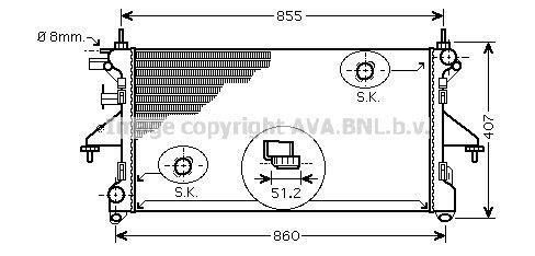 Radiateur moteur (Radiateur de refroidissement) AVA Deutschland GmbH PE2308