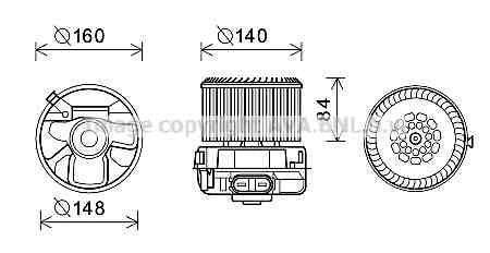Pulseur d'air habitacle (Ventilateur habitacle) AVA Deutschland GmbH ref. PE8372
