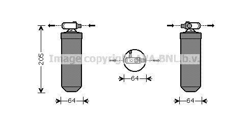Filtre déshydrateur du circuit de climatisation AVA Deutschland GmbH ref. PED303