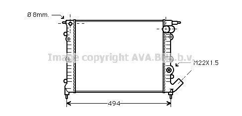 Radiateur moteur (Radiateur de refroidissement) AVA Deutschland GmbH ref. RT2132