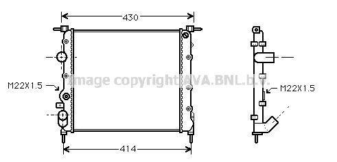 Radiateur moteur (Radiateur de refroidissement) AVA Deutschland GmbH ref. RT2260