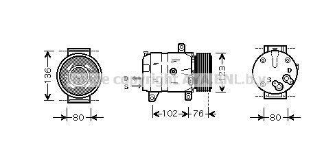 Compresor, aire acondicionado AVA Deutschland GmbH ref. RTAK069