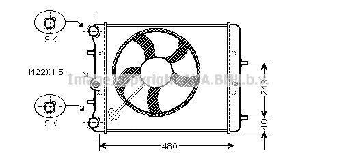 Radiateur moteur (Radiateur de refroidissement) AVA Deutschland GmbH SA2013