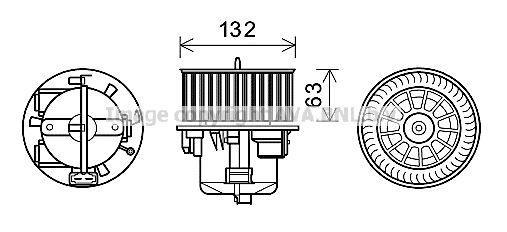 Pulseur d'air habitacle (Ventilateur habitacle) AVA Deutschland GmbH ref. VO8179
