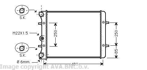Radiateur moteur (Radiateur de refroidissement) AVA Deutschland GmbH ref. VN2152