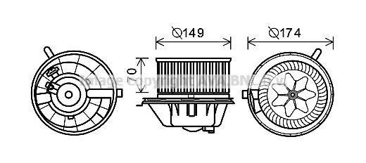 Pulseur d'air habitacle (Ventilateur habitacle) AVA Deutschland GmbH ref. VN8342