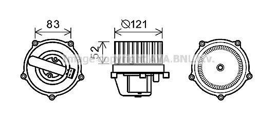Pulseur d'air habitacle (Ventilateur habitacle) AVA Deutschland GmbH ref. VN8345