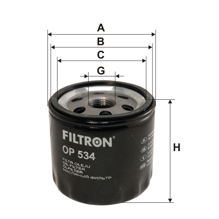 Filtro de aceite FILTRON ref. OP 534