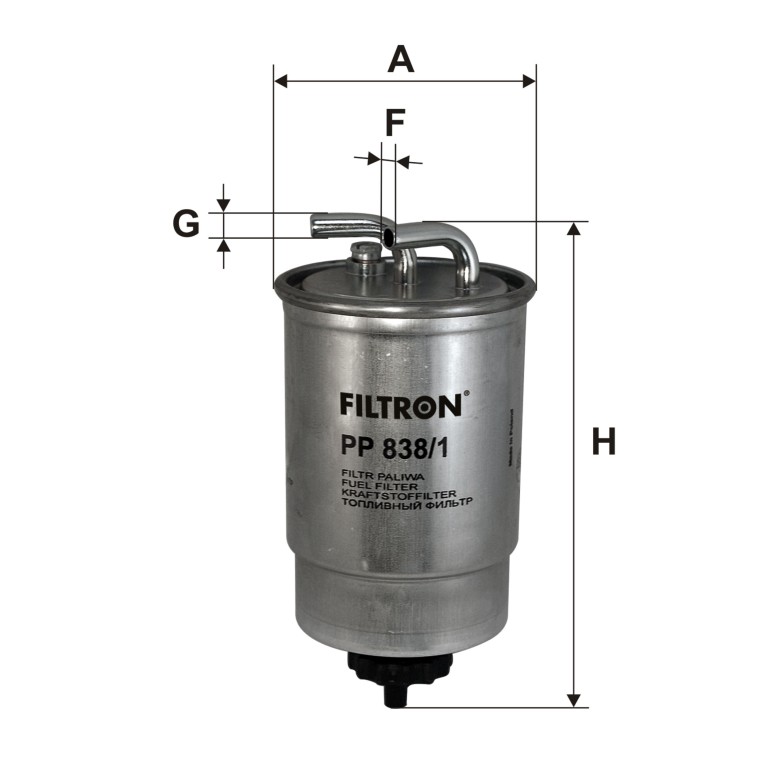 Filtre à carburant (Filtre à gasoil) Filtron PP 838/1