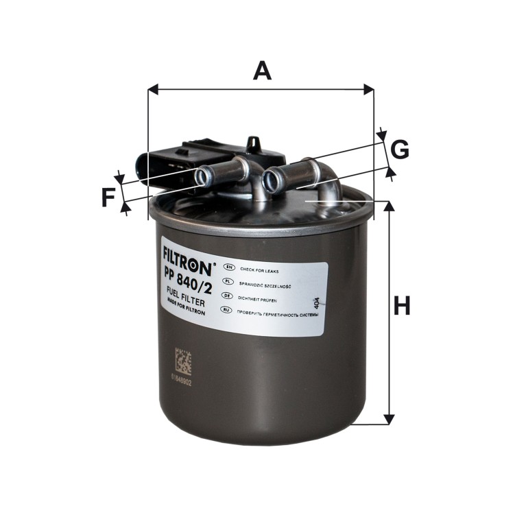 Filtre à carburant (Filtre à gasoil) Filtron PP 840/2