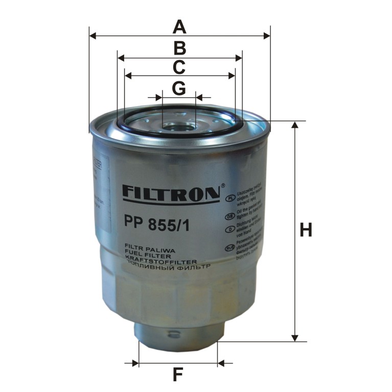 Filtre à carburant (Filtre à gasoil) FILTRON ref. PP 855/1
