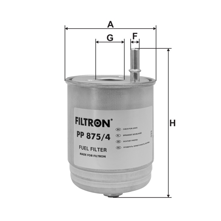 Filtre à carburant (Filtre à gasoil) FILTRON ref. PP 875/4