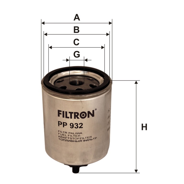 Filtre à carburant (Filtre à gasoil) FILTRON ref. PP 932