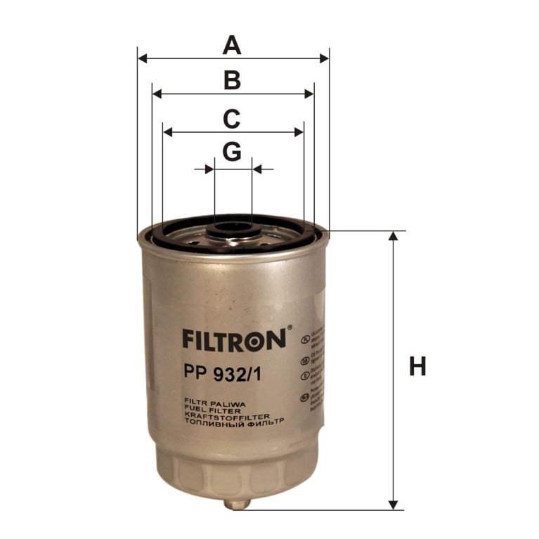Filtre à carburant (Filtre à gasoil) Filtron PP 932/1