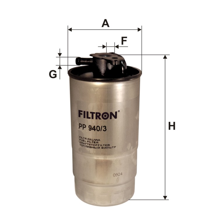 Filtre à carburant (Filtre à gasoil) FILTRON ref. PP 940/3