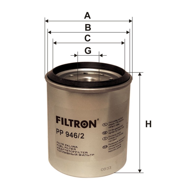 Filtre à carburant (Filtre à gasoil) Filtron PP 946/2