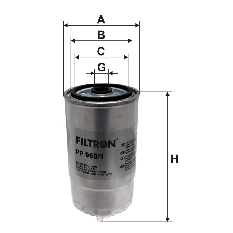 Filtre à carburant (Filtre à gasoil) FILTRON ref. PP 968/1