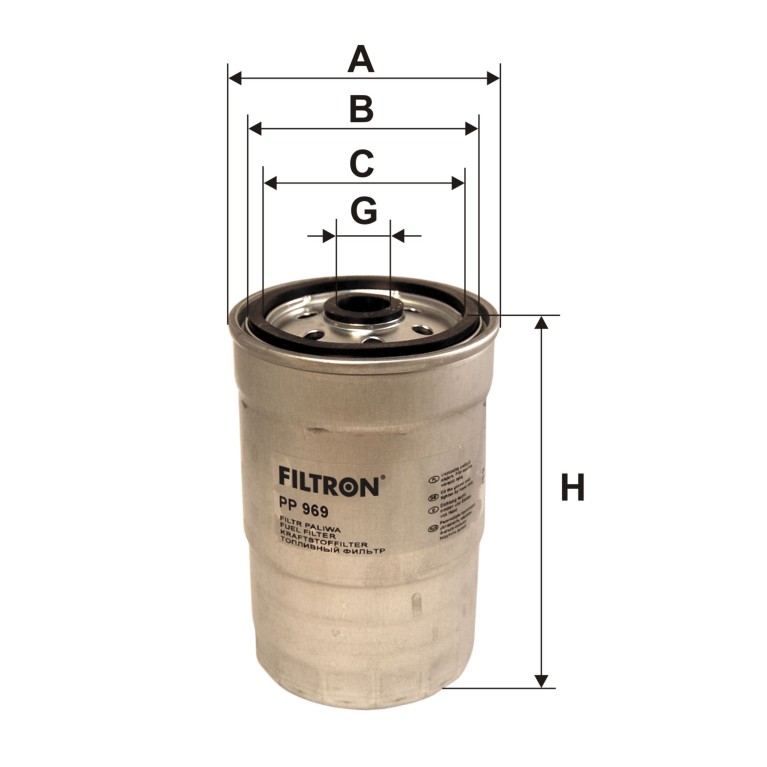 Filtre à carburant (Filtre à gasoil) FILTRON ref. PP 969