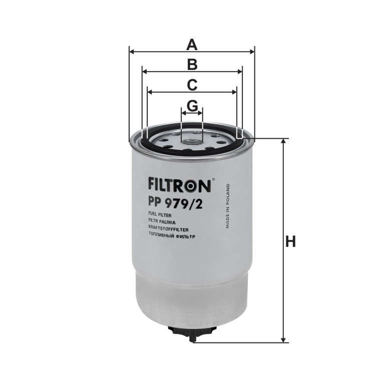 Filtre à carburant (Filtre à gasoil) FILTRON ref. PP 979/2